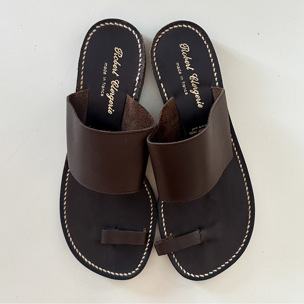 Vintage Robert Clergerie Brown Leather Sandals Women’s No Size Tag Est. Size 7.5